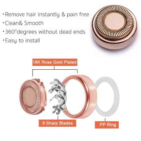 img 2 attached to 🌹 Dealswin Facial Hair Remover Replacement Heads: Compatible with Gen 1 Finishing Touch Flawless Facial Hair Removal Tool Women - Rose Gold 4 Count