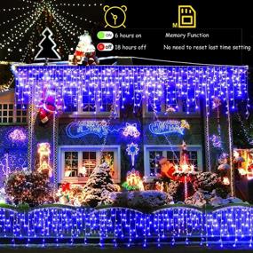 img 3 attached to 🎄 Enhance Your Outdoor Christmas Décor with 66ft Blue LED Curtain Fairy Lights – Waterproof, Timer, Memory Function – Ideal for Holiday, Wedding, and Party Decorations