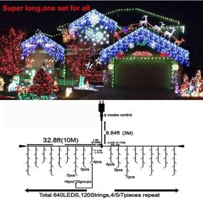 img 2 attached to 🎄 Enhance Your Outdoor Christmas Décor with 66ft Blue LED Curtain Fairy Lights – Waterproof, Timer, Memory Function – Ideal for Holiday, Wedding, and Party Decorations