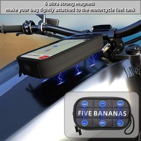 img 2 attached to 🍌 Five Bananas Magnetic Touch Screen Motorcycle Tank Bag - Waterproof Cell Phone Case Holder for iPhone/Android up to 6.7 Inch
