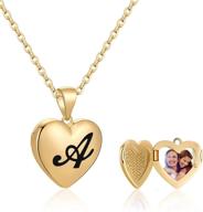 💖 iefwell personalized heart locket necklace for women - 14k gold plated photo holder necklace with initial 'a' pendant - ideal toddler necklace for girls logo