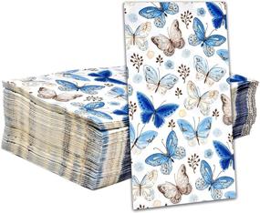 img 3 attached to 🦋 Vintage Butterfly Guest Napkins: Elegant 3 Ply Disposable Paper Pack for Spring Weddings, Holidays, Birthdays, and Showers