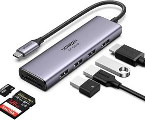 img 4 attached to 🔌 UGREEN USB C Hub 4K 60Hz: 6-in-1 Dongle Adapter with HDMI, USB 3.0, SD/Micro SD Card Reader – Surface, Dell, MacBook, HP XPS