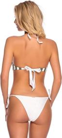 img 2 attached to 👙 RELLECIGA Seductive Keyhole Swimwear featuring High Neck Cutout Bikinis for Women