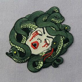 img 2 attached to 🐍 ZEGINs Medusa Bleeding Embroidered Badge