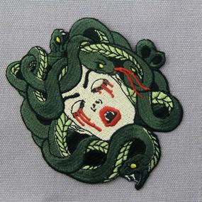 img 1 attached to 🐍 ZEGINs Medusa Bleeding Embroidered Badge