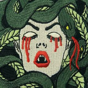 img 3 attached to 🐍 ZEGINs Medusa Bleeding Embroidered Badge