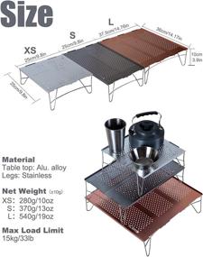 img 1 attached to 🏕️ Мини-складной столик iClimb Solo: ультралегкий, компактный для походов, кемпинга, походов, пляжа и пикника - оружейного цвета, размер L.