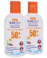 защитное средство от солнца safe sea spf50+ для детей: максимальная защита от медуз и морской вшей | безопасно для коралловых рифов, водостойкий, для чувствительной кожи | без парабенов и химических добавок | 4 жидкие унции. в упаковке из 2 штук логотип