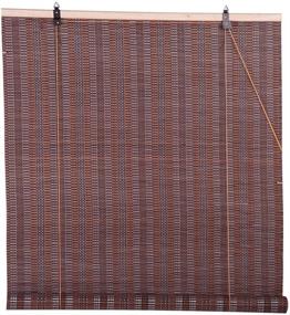 img 3 attached to Bamboo Roll Up Roman Sun Shade WB-48N1 (W36 X H72) - Natural Window Blind