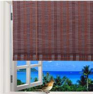 bamboo roll up roman sun shade wb-48n1 (w36 x h72) - natural window blind logo