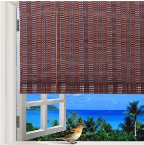 img 4 attached to Bamboo Roll Up Roman Sun Shade WB-48N1 (W36 X H72) - Natural Window Blind