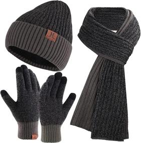 img 4 attached to 🧤 Winter Beanie Gloves with Touchscreen Function - Women's Accessories for Warmth and Style