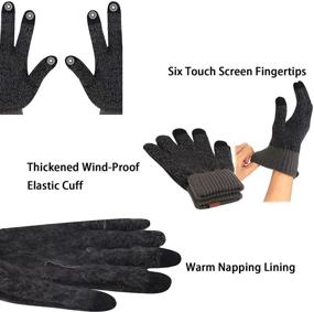 img 1 attached to 🧤 Winter Beanie Gloves with Touchscreen Function - Women's Accessories for Warmth and Style