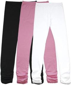 img 4 attached to 🧦 Premium Quality Bienzoe Girl's Knit Cotton Stretch 3-Pack Leggings: Ideal Antistatic School Uniform