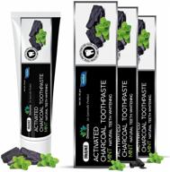 jagat activated charcoal mint toothpaste: 100% natural teeth whitening, fluoride free, vegan - pack of 3 logo