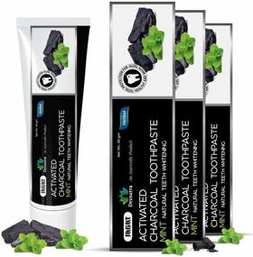 img 4 attached to Jagat Activated Charcoal Mint Toothpaste: 100% Natural Teeth Whitening, Fluoride Free, Vegan - Pack of 3