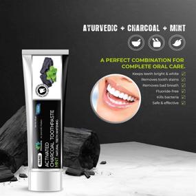 img 2 attached to Jagat Activated Charcoal Mint Toothpaste: 100% Natural Teeth Whitening, Fluoride Free, Vegan - Pack of 3