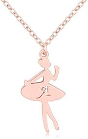 img 4 attached to 🩰 Enchanting MANZHEN Ballerina Recital Alphabet Necklace: Adorable Jewelry for Girls