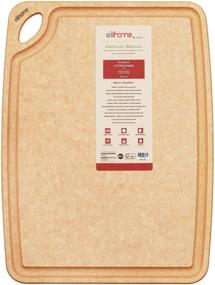 img 4 attached to 🔪 Elihome Large Kitchen Cutting Board - Natural Wood Fiber Composite, Dishwasher Safe, Eco-Friendly, Non-Porous, Reversible, BPA Free - Made in USA - Juice Grooves with Easy Grip Handles (16"x 12"x 3/8")