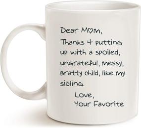 img 1 attached to 🎁 MAUAG Funny Mothers Day Mom Coffee Mug: Thanks 4 Putting up with a Spoiled - Best Birthday Gifts for Mom, Mother Cup - White 11 Oz