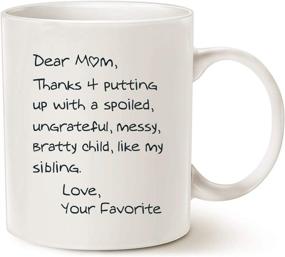 img 2 attached to 🎁 MAUAG Funny Mothers Day Mom Coffee Mug: Thanks 4 Putting up with a Spoiled - Best Birthday Gifts for Mom, Mother Cup - White 11 Oz