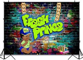 img 2 attached to 🎨 COMOPHOTO Fresh Prince Baby Shower Backdrop: Graffiti Wall Background for Throwback 90s Party, Photography Photo Booth Supplies (7x5ft)