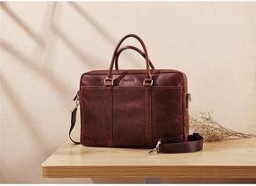 img 3 attached to 👜 BOSTANTEN Men's Leather Briefcase Messenger Business Bag Laptop Handbag