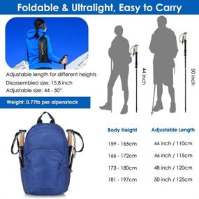 img 2 attached to 🥾 Collapsible Trekking Poles for Hiking - Set of 2, Lightweight Aluminum Alloy 7075 Walking Sticks with Shock Absorption and Quick Lock System, Telescopic Design, Ideal for Backpacking, Camping