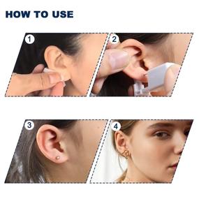 img 2 attached to 💉 Effortless Ear Piercing Kit - 4 Pack Self Ear Piercing Gun Earring Set, Disposable and Painless - Easy to Use Tool (Black-3mm)