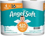 🧻 туалетная бумага angel soft bath tissue - 4 мегарулона (равно 16 обычным рулонам) - 425+ двухслойных листов на рулоне - высококачественная, мягкая и впитывающая логотип