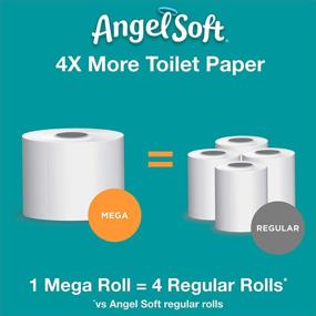 img 2 attached to 🧻 Туалетная бумага Angel Soft Bath Tissue - 4 мегарулона (равно 16 обычным рулонам) - 425+ двухслойных листов на рулоне - высококачественная, мягкая и впитывающая