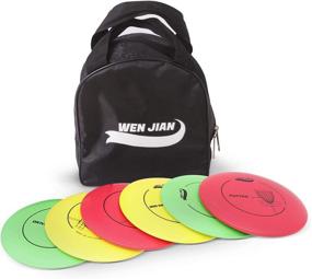 img 4 attached to 🥏 WEN JIAN Disc Golf Set: Complete Starter Set with 6 Discs & Carry Bag