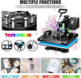 img 3 attached to 🧢 WHUBEFY 8 in 1 Combo Heat Press Machine: Commercial Home Sublimation Tshirt Press for T-Shirts, Hats, Mugs, Plates - 12x15 Swing Away Multifunction Heat Transfer Machine