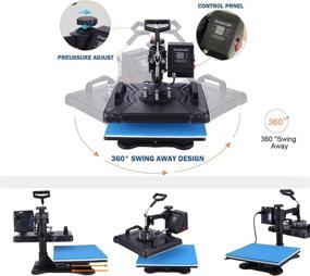 img 2 attached to 🧢 WHUBEFY 8 in 1 Combo Heat Press Machine: Commercial Home Sublimation Tshirt Press for T-Shirts, Hats, Mugs, Plates - 12x15 Swing Away Multifunction Heat Transfer Machine