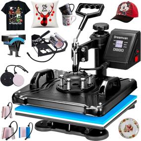 img 4 attached to 🧢 WHUBEFY 8 in 1 Combo Heat Press Machine: Commercial Home Sublimation Tshirt Press for T-Shirts, Hats, Mugs, Plates - 12x15 Swing Away Multifunction Heat Transfer Machine