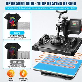 img 1 attached to 🧢 WHUBEFY 8 in 1 Combo Heat Press Machine: Commercial Home Sublimation Tshirt Press for T-Shirts, Hats, Mugs, Plates - 12x15 Swing Away Multifunction Heat Transfer Machine