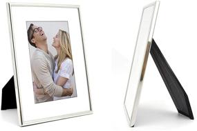 img 1 attached to DECANIT 5x7 Picture Frame Silver Metal - Pack of 6 Thin Frames for Wall or Tabletop Display - Fits 3.5x5 Photos with Mat or 5x7 Without Mat - Gallery Wall Kit Included