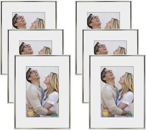 img 4 attached to DECANIT 5x7 Picture Frame Silver Metal - Pack of 6 Thin Frames for Wall or Tabletop Display - Fits 3.5x5 Photos with Mat or 5x7 Without Mat - Gallery Wall Kit Included