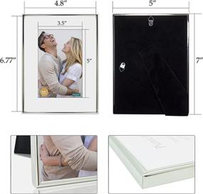 img 2 attached to DECANIT 5x7 Picture Frame Silver Metal - Pack of 6 Thin Frames for Wall or Tabletop Display - Fits 3.5x5 Photos with Mat or 5x7 Without Mat - Gallery Wall Kit Included