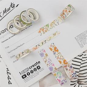 img 1 attached to 🌈 Красочный набор 18 рулонов Washi-тейпа для искусства и рукоделия: декоративная маскировочная лента в 2 размерах (15 мм и 7,5 мм), идеально подходит для скрапбукинга, изготовления открыток и упаковки подарков.