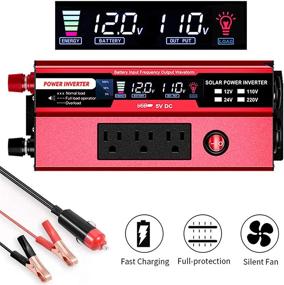 img 2 attached to 🚗 KAIDS Full Power 800W Car Power Inverter - Peak 1600W DC 12V to 110V AC - Dual USB Port Adapter with LCD Screen