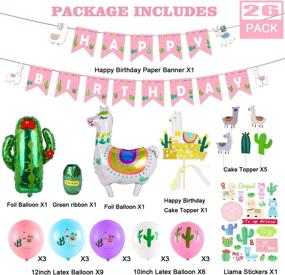 img 3 attached to 🎉 Llama Birthday Party Supplies: Decorations, Balloons & Happy Birthday Banner for Girls Kids