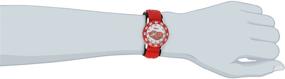 img 1 attached to 🏎️ Disney Kids' W001003 Time Teacher Lightning McQueen Watch - Stainless Steel with Red Nylon Strap