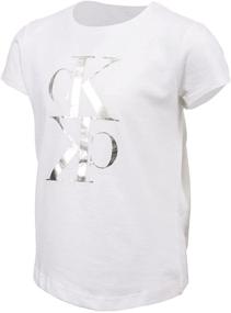img 2 attached to 👚 Stylish and Comfortable: Calvin Klein Girls' CK Logo Tee - Perfect for Fashion-Forward Girls!