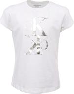 👚 stylish and comfortable: calvin klein girls' ck logo tee - perfect for fashion-forward girls! logo