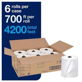 img 3 attached to 🧻 Tork Matic Hand Towel Roll, White, Universal, 100% Recycled Fiber, High Absorbency, High Capacity, 1-Ply - 6 Rolls x 700 ft (290089)