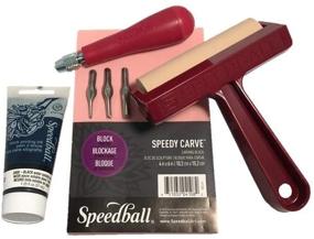 img 3 attached to Complete Speedball Block Printing Starter Kit – Inclusive of Ink, Brayer, Lino Handle and Cutters, Speedy-Carve
