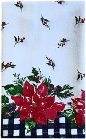 img 1 attached to Poinsettia Festivity Gingham Bordered Christmas