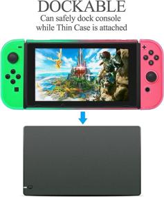 img 3 attached to 🎮 Durable Dockable Case for Nintendo Switch - FYOUNG Protective Cover Case with Tempered Glass Screen Protector, Compatible with Switch Joycons - Left Pink